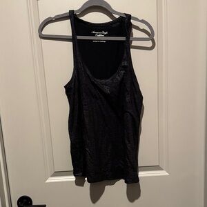 American Eagle Outfitters Shimmering Black Tank Top